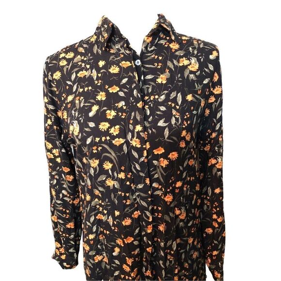 Polo Live black and orange ditzy floral shirt dress - Picture 3 of 12